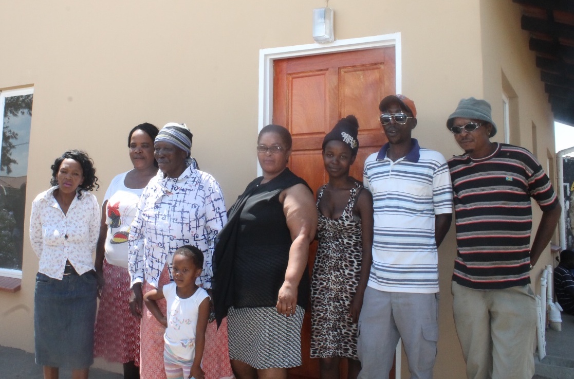 The Mbatha family of ward 17 with ward Cllr Sibilwane . Gogo ida Mbatha is a 80 year pensioner of ward 17, she is the only source of income for a family of six(6). 